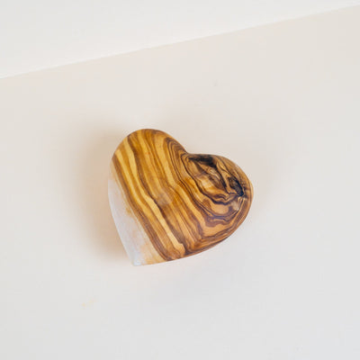 Wooden heart made of olive wood