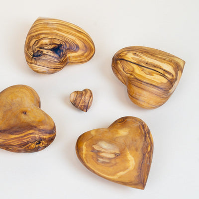 Wooden heart made of olive wood