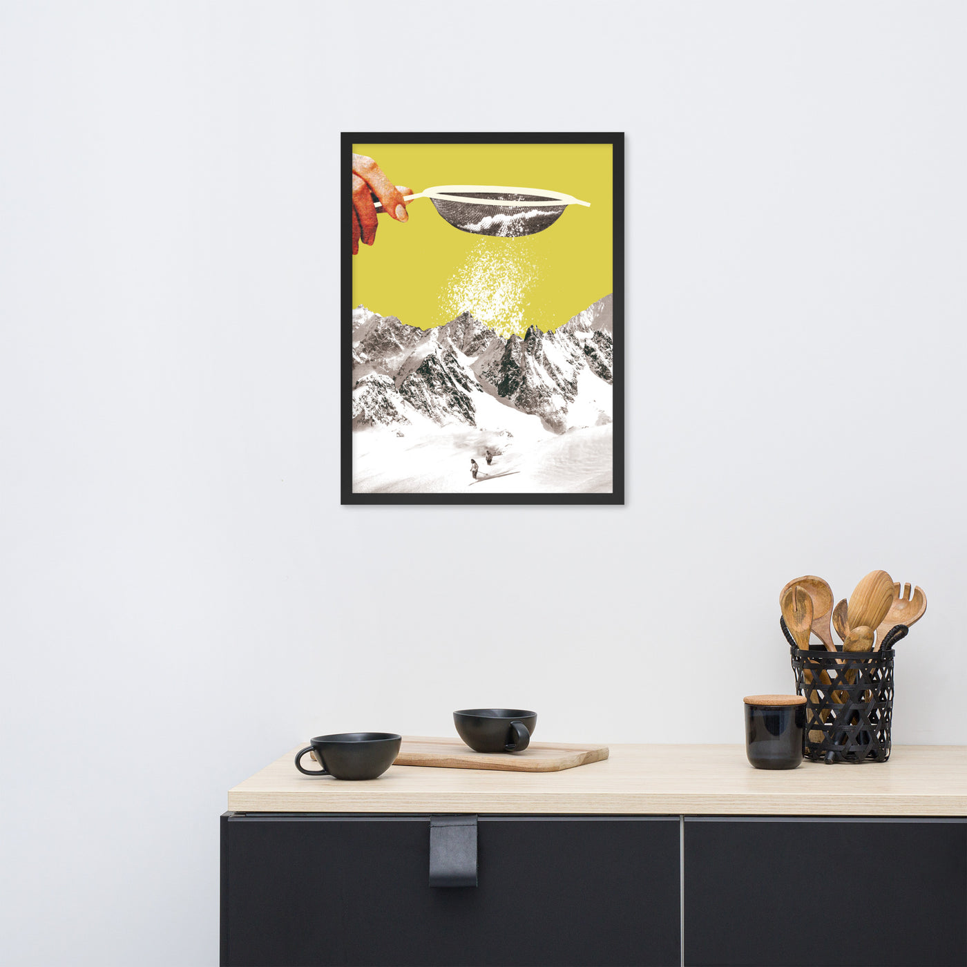 Gerahmtes Bild Kollektion "Kitchen Art" - Ski und Berge