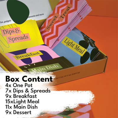 Recipe Lottery Box with 55 inspiring recipe cards
